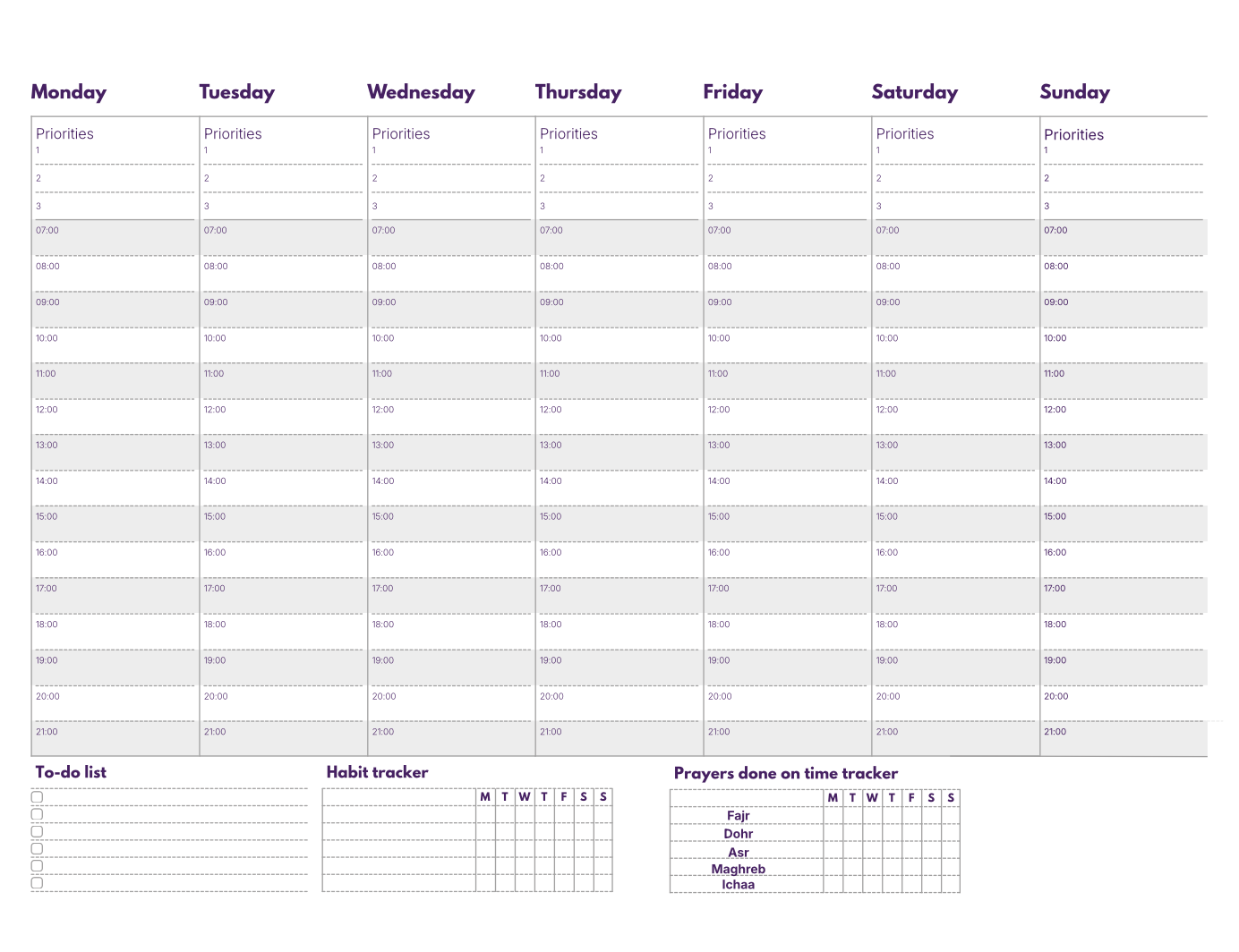 WEEKLY PLANNER